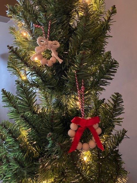Wooden Bead Wreath Ornament